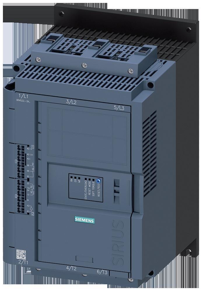 SIEMENS - Arrancador suave 77A 110-250V AC conexión resorte salida analógica 200-480V