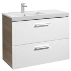 ROCA - Conjunto mueble PRISMA 2 cajones 900 izquierda fresno