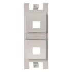 NIESSEN - Soporte conectores informática 2 ventanas sin persiana plata
