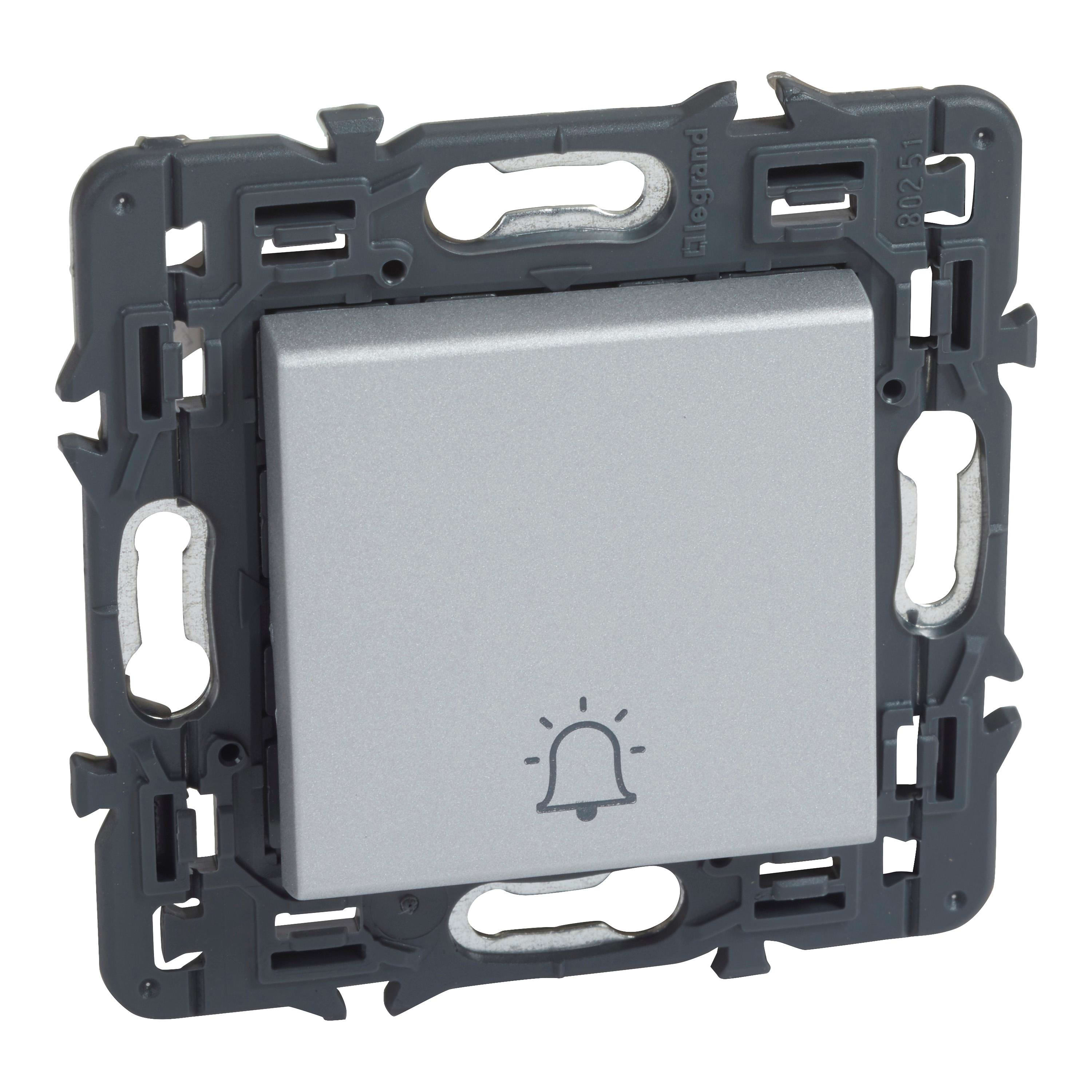 LEGRAND - Pulsador Valena Next - con símbolo de campana - 6A - 230V~ - Aluminio