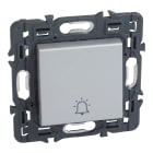 LEGRAND - Pulsador Valena Next - con símbolo de campana - 6A - 230V~ - Aluminio