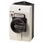 EATON - Interruptor de seguridad SUVA 32A 230V maneta negra bloqueable en posición (OFF) montaje en caja con etiqueta de aviso "safety switch"