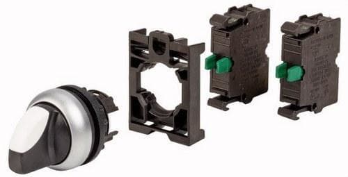 EATON - Kit selector M22-WRK3-2K10-BVP con 3 posiciones 2 NO anillo titanio
