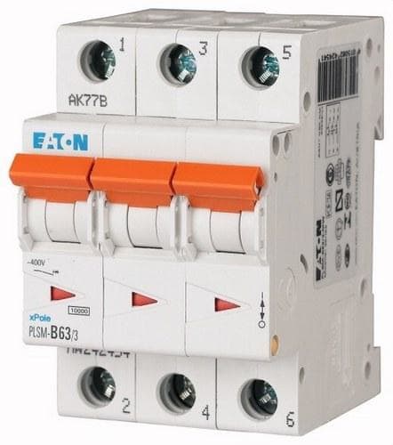 EATON - Interruptor magnetotérmico automático 3P PLSM-C63/3 10kA