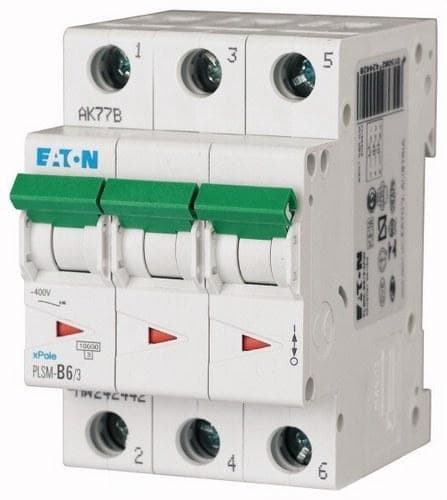 EATON - Interruptor magnetotérmico PLSM-D6/3-MW 3P curva D 6A