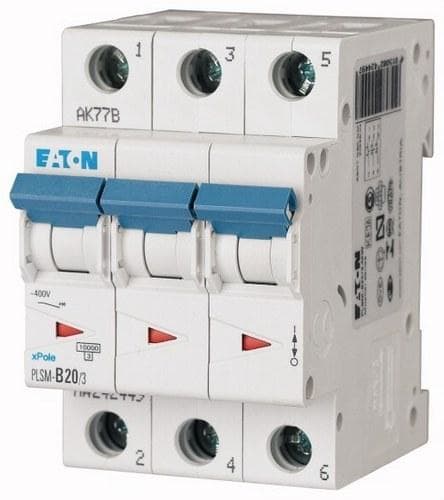 EATON - Interruptor magnetotérmico automático 3P PLSM-D20/3 10kA