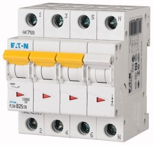 EATON - Interruptor magnetotérmico automático 3P+N PLSM-C25/3N 10kA
