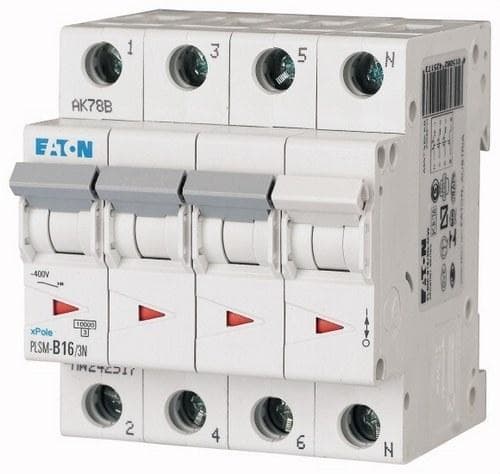 EATON - Interruptor magnetotérmico automático 3P+N PLSM-D16/3N 10kA