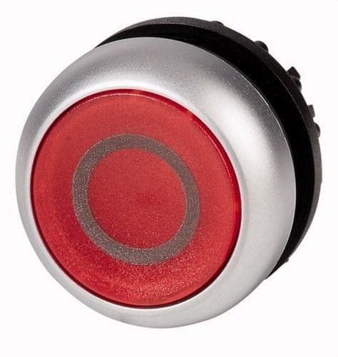 EATON - Pulsador luminoso rasante M22-DL-R-X0 22mm retorno rojo inscripción X0 con anillo titanio