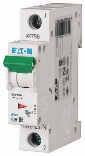 EATON - Interruptor magnetotérmico automático 1P PLSM-C6 10kA