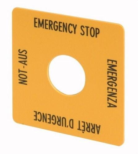 EATON - Placa indicadora M22-XYK1 grabada parada de emergencia
