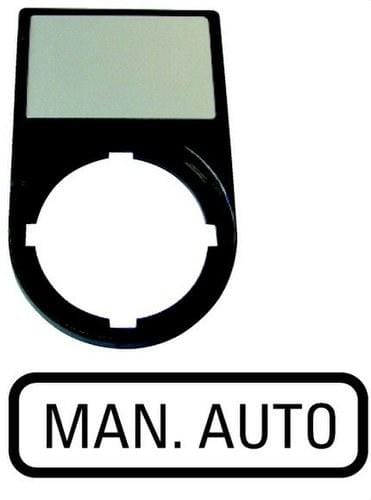 EATON - Placa indicadora 30x50mm MAN-AUTO M22S-ST-GB11 negra