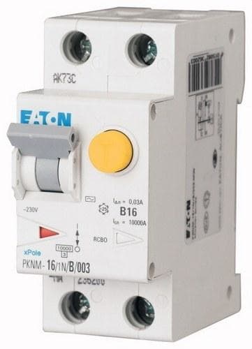 EATON - Interruptor combinado PKNM-16/1N/C/003-AMW1P+N curva C 16A 30mA