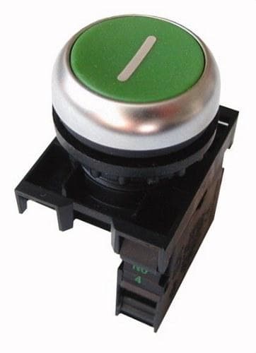 EATON - Pulsador M22-D-G-X1/K10 22mm retorno verde 1 NO anillo titanio