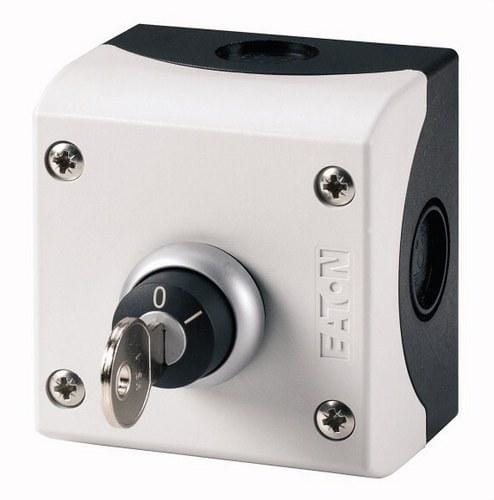 EATON - Botón con llave 1C+1A M22-WRS/KC11/I titanio