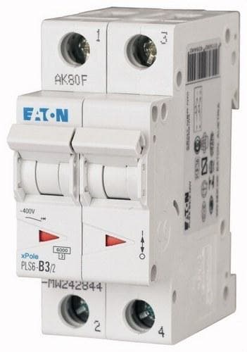 EATON - Interruptor magnetotérmico automático 2P PLS6-C3/2 6kA