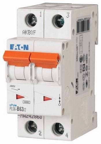 EATON - Interruptor magnetotérmico automático 2P PLS6-C63/2 6kA