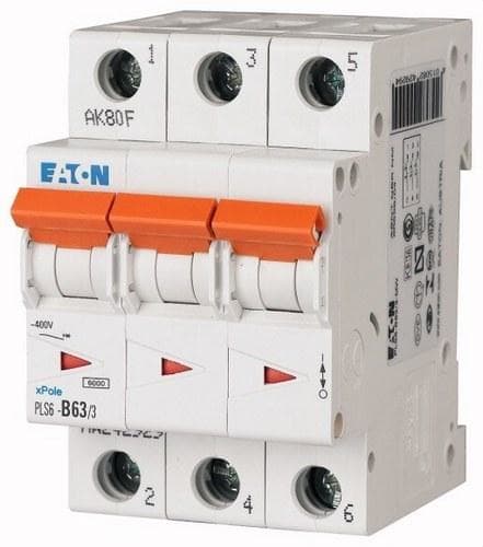 EATON - Interruptor magnetotérmico automático 3P PLS6-C63/3 6kA