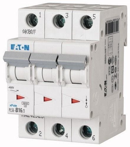 EATON - Interruptor magnetotérmico PLS6-D16/3-MW 3P curva D 16A