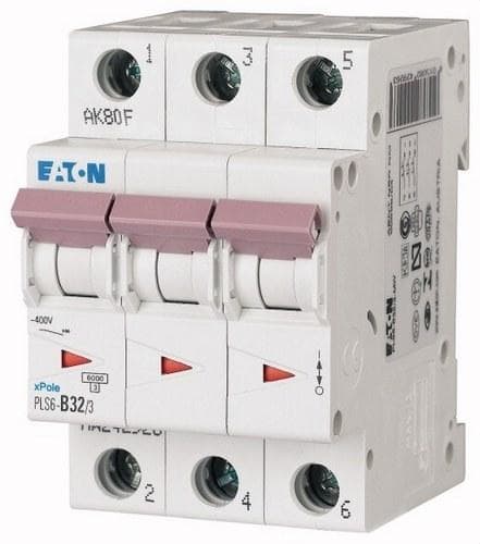 EATON - Interruptor magnetotérmico PLS6-D32/3-MW 3P curva D 32A