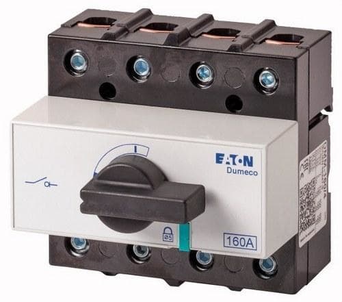 EATON - Interruptor seccionador DMM-160/4 4P 160A con maneta rotativa negra y eje montaje superficie