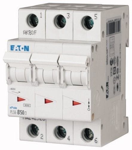 EATON - Interruptor magnetotérmico automático 3P+N PLS6-C50/3N 6kA