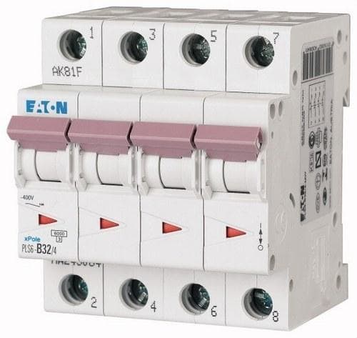 EATON - Interruptor magnetotérmico PLS6-B32/4-MW 4P curva B 32A