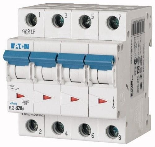 EATON - Interruptor magnetotérmico automático 4P PLS6-C20/4 6kA