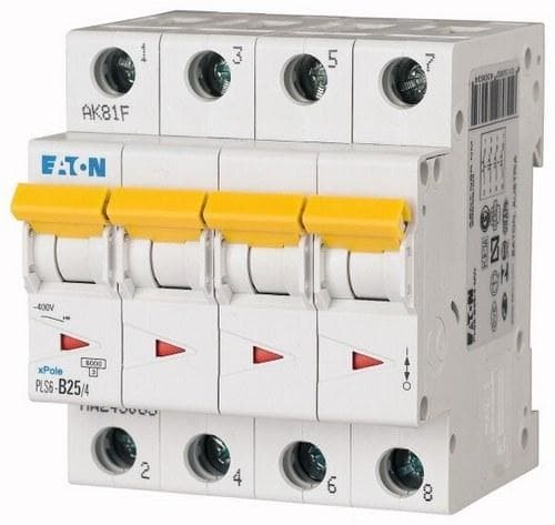 EATON - Interruptor magnetotérmico automático 4P PLS6-C25/4 6kA