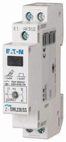 EATON - Interruptor con piloto Z-SWL230/SS con 2 contactos 230V AC/CC tecnología led