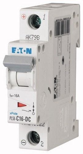EATON - Interruptor magnetotérmico automático CC 1P PLS6-C16-DC 6kA