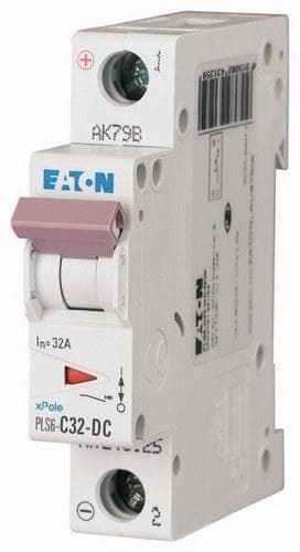 EATON - Interruptor magnetotérmico automático CC 1P PLS6-C32-DC 6kA