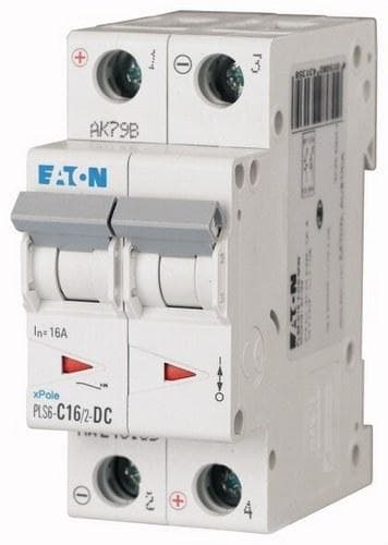 EATON - Interruptor magnetotérmico automático CC 2P PLS6-C16/2-DC 6kA