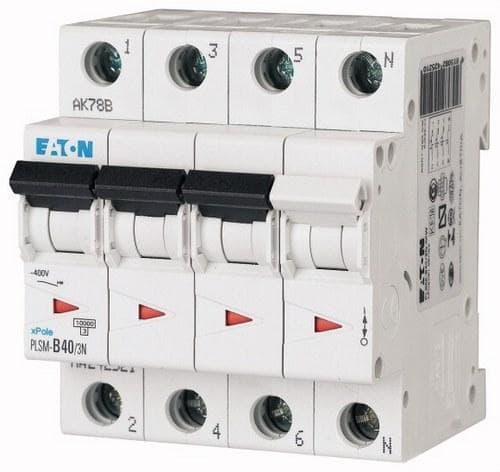 EATON - Interruptor magnetotérmico automático 3P+N PLSM-D40/3N 10kA