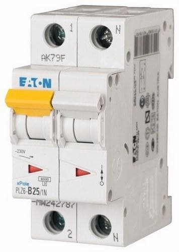 EATON - Interruptor magnetotérmico PLZ6-B25/1N-MW 1P+N curva B 25A