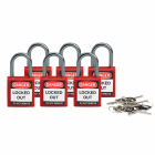 BRADY - COMPACT SAFE PADLOCK 25MM SHA KD RED/6 COMPACT SAF