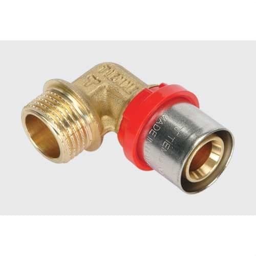 TIEMME - Racor codo 90° M 1654CT Compact diámetro 32x1" ISO228 para tubo multicapa