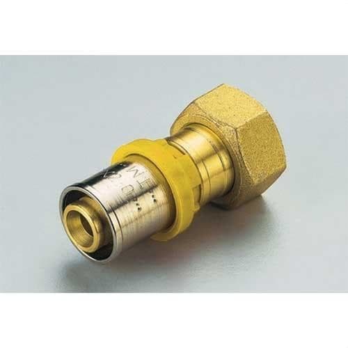 TIEMME - Racor recto H móvil 2665 con junta plana diámetro 20x3/4" para tubo multicapa gas