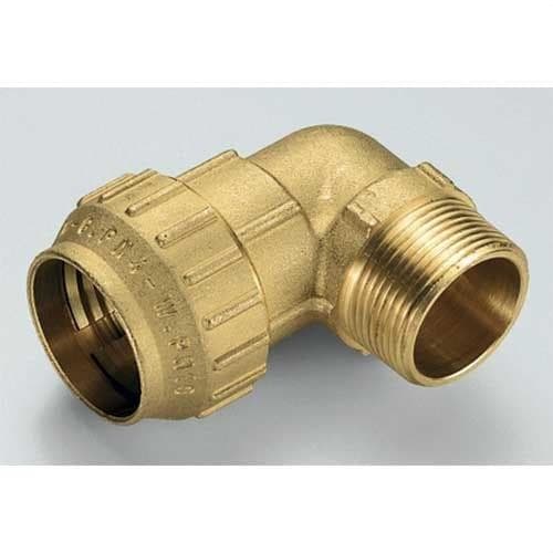 TIEMME - Racor codo 90° M 3464CR diámetro 32x1" para tubo PE/PEHD/PEX