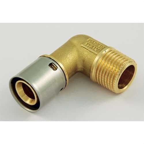 TIEMME - Racor codo M 1704 diámetro 20 espesor 1,9 Y 2,0 1/2" para tubo PE-X
