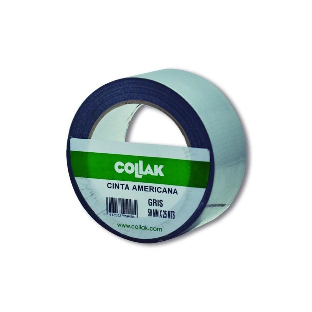 COLLAK - Cinta americana gris plata 25mx50mm