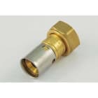 TIEMME - Racor recto H móvil 1715 25mm 2,3 3/4" con junta plana para tubo PE-X