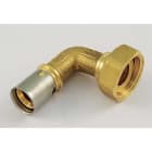 TIEMME - Codo 90° H móvil 1710 25x3/4" con junta plana para tubo PEX