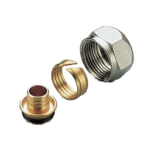 TIEMME - Adaptador niquelado 1436N diámetro 16mm 2,0 para conexiones 3/4" (18) Eurocono para tubo PE-X