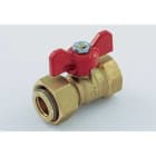 TIEMME - Válvula de esfera 2263 H 1/2" ISO228 con racor móvil y palanca mariposa obturable roja para agua