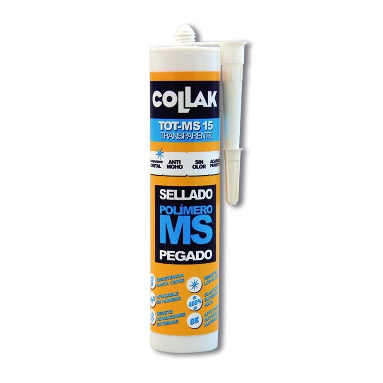 COLLAK - Sellador adhesivo polímero TOT-MS15 transparente 280ml
