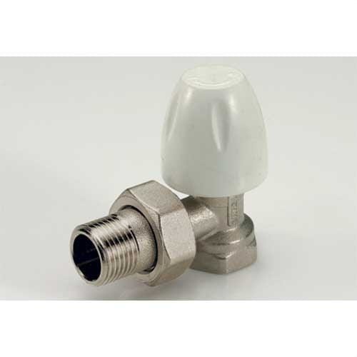 TIEMME - Válvula manual de escuadra 1/2" - G1/2" H 3226EXCEL con O-ring niquelada para radiadores