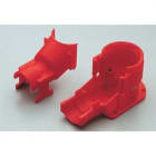 TIEMME - Caja plástica 1490 divisible racor 105° para vaina diámetro 23-27mm roja