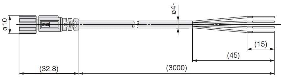 SMC - ZS-40-A CABLE PLUS, CONECTOR M8, LONGITUD 3 M PARA PF3W