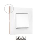 LEGRAND - Placa VALENA NEXT con 3 elementos blanco/oro rosa